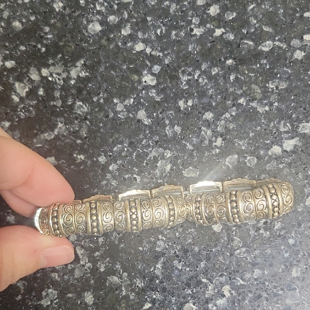 Elegant Silver-Toned Beaded Bracelet